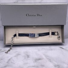 Vintage Christian Dior Galliano Varsity Diorissimo Denim & Metal Bracelet 24cm.