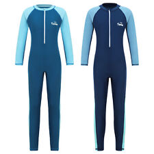 Kids Girls Bodysuit Front Zipper Swimsuit Pool Bathing Surf One-piece Full Body