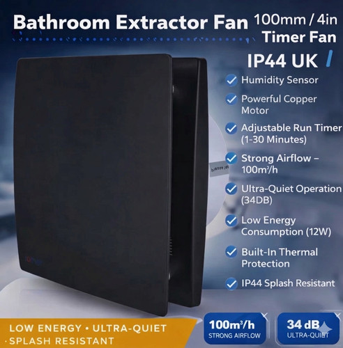 Bathroom extractor fan 100mm - extractor, /