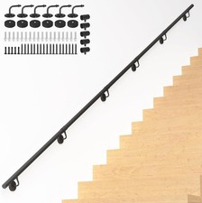 13FT Industrial Metal Stair Handrail FOR AUCTION Round Pipe Stair Railing 