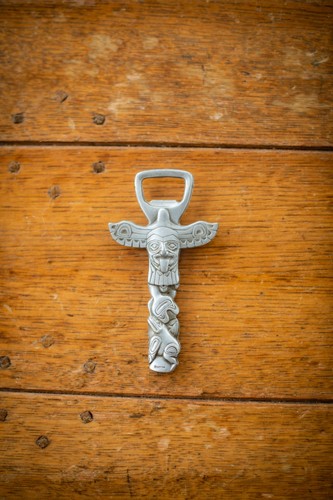 Vintage pewter totem pole - pewter,