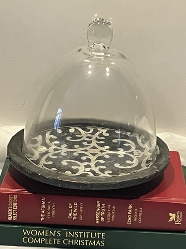 Vintage glass cloche cheese - glass,