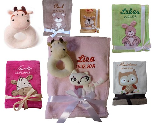 Baby blanket embroidered with - blanket,