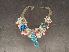 Betsey Johnson SEAHORSE &  Faux Pearl Statement Necklace. BEAUTIFUL 1 OF A KIND