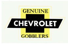 vtg Chevrolet water decal gobblers chevy hot rod drag race muscle car light