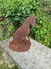 Whippet rusty garden ornament 