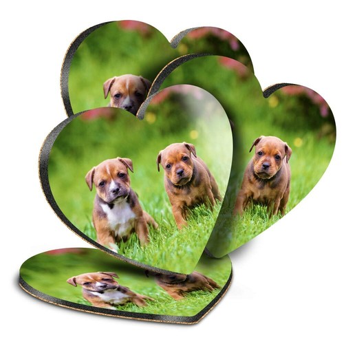Heart mdf coasters - 4x,