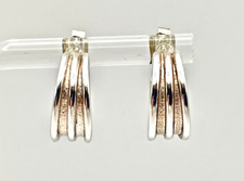 Ortak Malcolm Gray 925 Silver & Gold Tone Huggie Earrings. Drop 15mm.