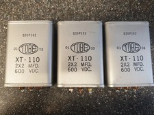 JOBLOT 3 x TOBE 2 x 2uF MFD 600v TCC Type Paper Oil Block Capacitor (EZ-806)