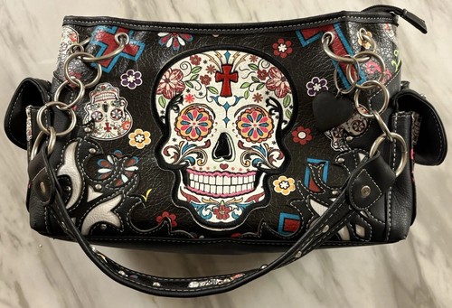 Skull design handbag with - design,