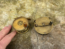 Two lovely antique brass fly fishing reels c1920