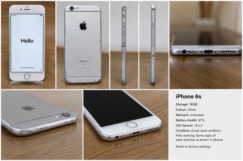 Apple iphone 16gb silver - iphone,