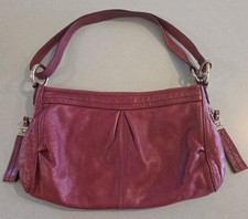 B Makowsky Red Pebbled Leather