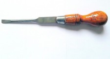 Vintage Marple's  Sheffield Flat Head Wooden Handle Screwdriver, England, 11"