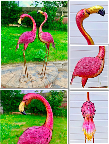 Large handmade gold - large, flamingo