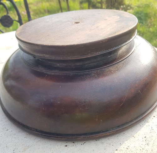 Vintage wooden bowl pedestal - wooden,