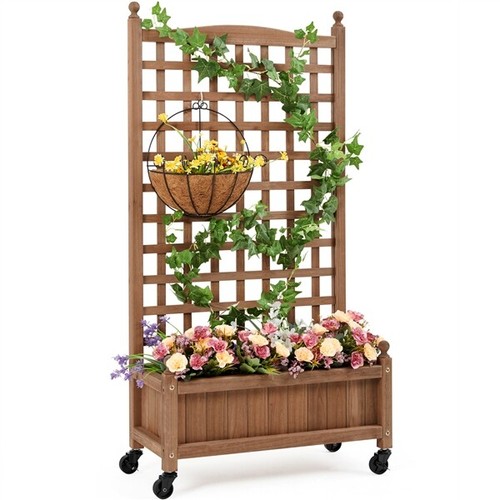 Wooden planter elevated raised - wooden,