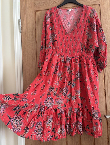 Monsoon red floral - floral, print