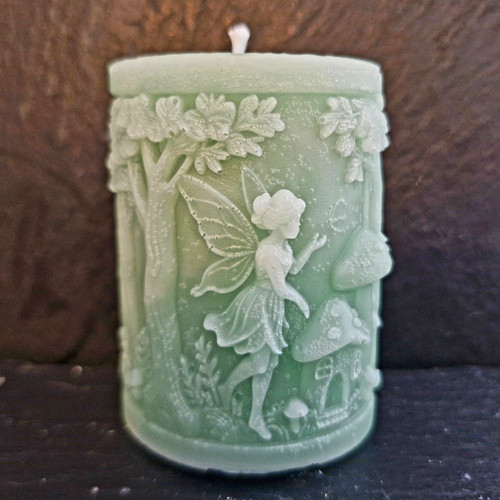 Decorative wax pillar candle - decorative,
