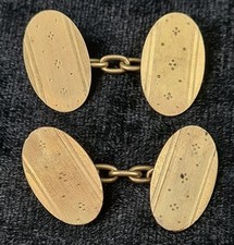 Pair 18ct Engine Turned Gold