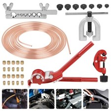 Brake Lines Repair Kit Copper Pipe Flaring Tool + Cutter Bender 3/16" Union Nuts