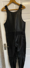 Vintage detlev Louis Motorcycle Black Leather Dungarees/Salopettes- size 50 Euro