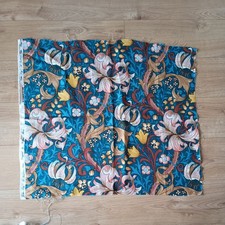 William Morris SANDERSON GOLDEN LILY FABRIC remnant blue/rust 69x 77cm wide