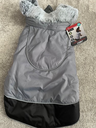 Grey faux fur collar fleece - faux,