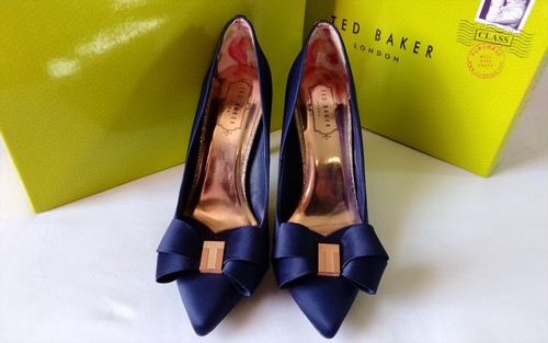 Ted baker navy satin shoes - ted,