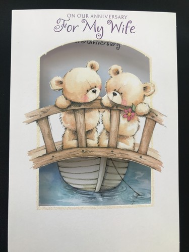 Wife anniversary card cute - wife, card,