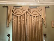 Swags and Tails Gold Coloured Curtains Quality Bespoke Made 