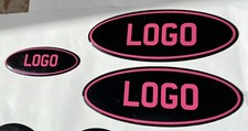 3 X Ford Fiesta Mk7 PFL Gel Badges Overlay black and pink