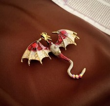 Flying Dragon Brooch Crystal