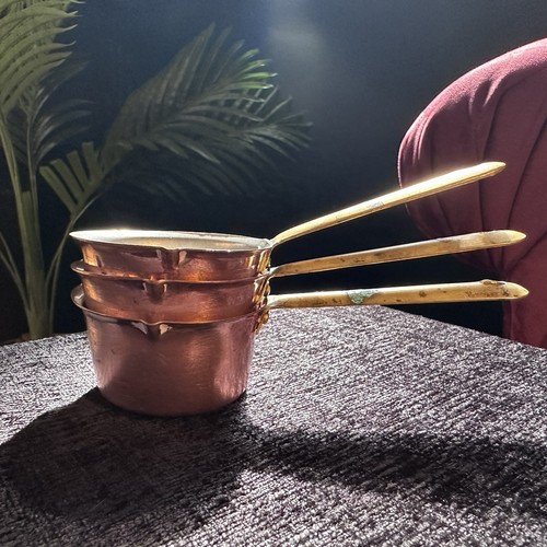 Vintage copper measuring cups - measuring,
