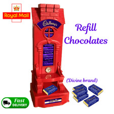 DIVINE CHOCOLATES FOR A VINTAGE CADBURY MONEY BOX DISPENSER MACHINE