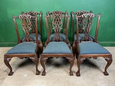 Set Of 6 Chippendale Style Mahogany Dining Chairs Ball and Claw Feet