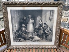 Large Engraving by Sir Edward Landseer 'Bolton Abbey in Olden Times' 82cm x 95cm