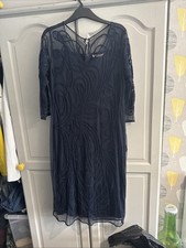 Jacques Vert Blue Lace Dress Size Medium