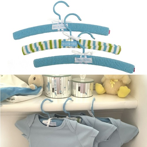 Blue crochet nursery coat - blue,