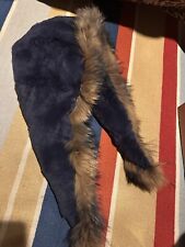 Large Raccoon Hood Hat in navy