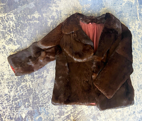 Women vintage brown mink - vintage,
