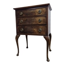 Antique style small drawers - mahogany chest of 3 drawers on cabriole legs