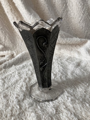 Cut glass with - pewter,