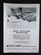 Original 1957 Advert Westland