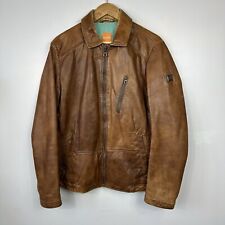 Hugo Boss Lambs Leather Jacket, Bomber, Brown, Size Mens 50, Medium