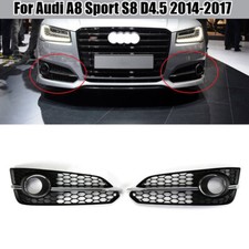 1 Pair Front Bumper Lower Fog Lights Grilles for Audi A8 Sport S8 D4.5 2014-2017