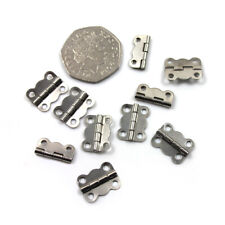 16mm x 12mm SMALL PLATED MINATURE HINGES ~4 COLOURS~ CABINET / DOLL HOUSE TINY