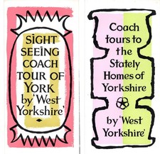 2 x Leaflets West Yorkshire Road Car - Coach Sightseeing Tours c.1966 Timetables