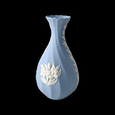 WEDGWOOD Jasperware Handcrafted Pale Blue Floral Vase '72 (13.5 cm)