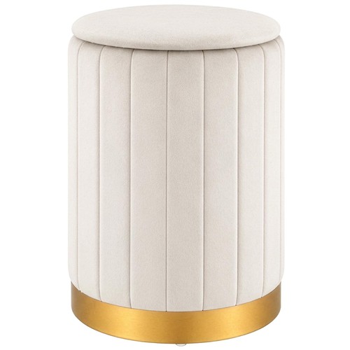 Round tufted velvet stool gold - tufted,